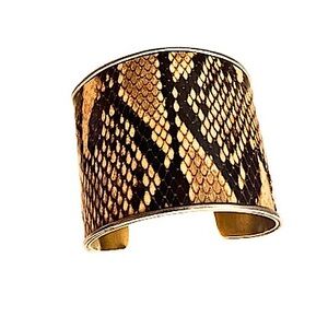 Vintage Python Wide Cuff Boho Bracelet 70s
